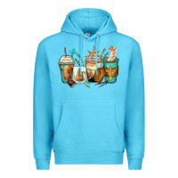 Ocean Blue jesus coffee cups Premium Hoodie - Zillion Design Studio