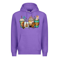 Purple jesus coffee cups Premium Hoodie - Zillion Design Studio