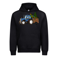 Black Christmas farm tractor Urban Hoodie - RanaPortraitStore