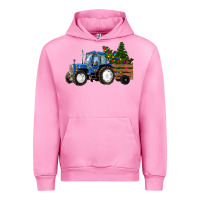Fuchsia Pink Christmas farm tractor Urban Hoodie - RanaPortraitStore