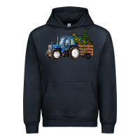 Navy Christmas farm tractor Urban Hoodie - RanaPortraitStore