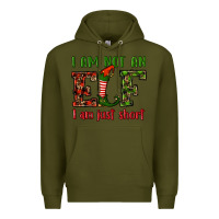 Army Green i am not an elf i am just short christmas Premium Hoodie - RanaPortraitStore