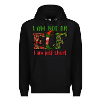 Black i am not an elf i am just short christmas Premium Hoodie - RanaPortraitStore