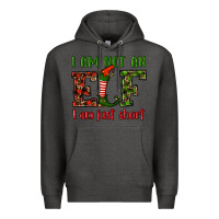 Charcoal Heather i am not an elf i am just short christmas Premium Hoodie - RanaPortraitStore