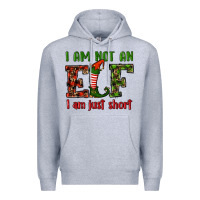 Heather Grey i am not an elf i am just short christmas Premium Hoodie - RanaPortraitStore