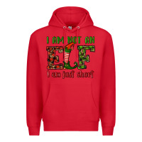 Red i am not an elf i am just short christmas Premium Hoodie - RanaPortraitStore