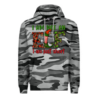 Slate Camo i am not an elf i am just short christmas Premium Hoodie - RanaPortraitStore