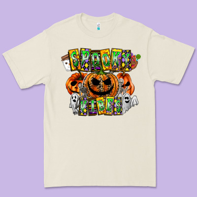 Spooky Vibes Premium Tee Designed By Cowhidedigitalart