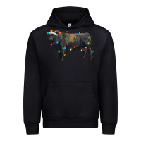 Black christmas black angus bull with christmas lights Urban Hoodie - RanaPortraitStore