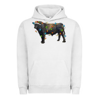 Pigment Lunar Rock christmas black angus bull with christmas lights Urban Hoodie - RanaPortraitStore