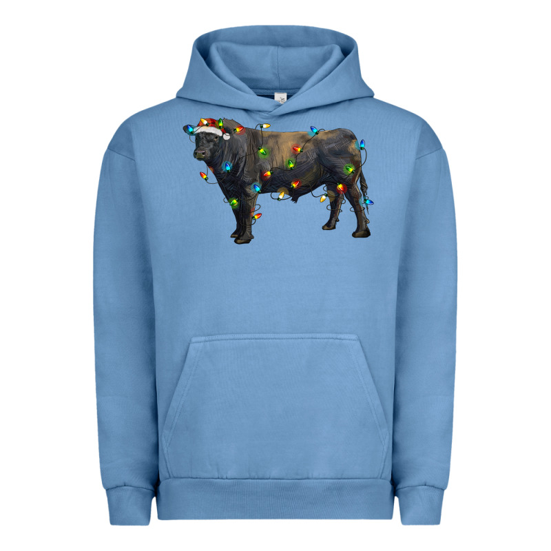 Christmas Black Angus Bull With Christmas Lights Urban Hoodie by RanaPortraitStore | Teevron