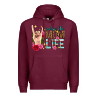 Burgundy rockin the mom life mothers day Premium Hoodie - texasbilliewilder