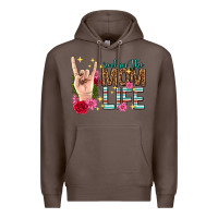 Coffee rockin the mom life mothers day Premium Hoodie - texasbilliewilder