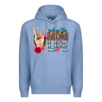 Colony Blue rockin the mom life mothers day Premium Hoodie - texasbilliewilder