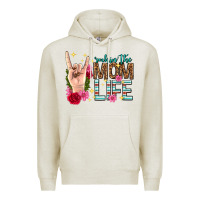 Oatmeal Heather rockin the mom life mothers day Premium Hoodie - texasbilliewilder