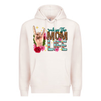 Pale Pink rockin the mom life mothers day Premium Hoodie - texasbilliewilder