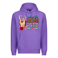 Purple rockin the mom life mothers day Premium Hoodie - texasbilliewilder