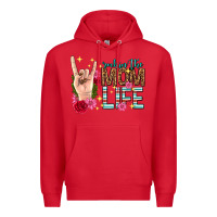 Red rockin the mom life mothers day Premium Hoodie - texasbilliewilder
