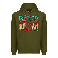 Army Green rodeo mom mothers day Premium Hoodie - texasbilliewilder