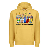 Antique Gold hispanic heritage month coffee cups Premium Hoodie - Zillion Design Studio