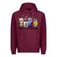 Burgundy hispanic heritage month coffee cups Premium Hoodie - Zillion Design Studio