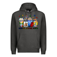 Charcoal Heather hispanic heritage month coffee cups Premium Hoodie - Zillion Design Studio