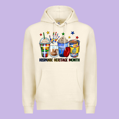 Hispanic Heritage Month Coffee Cups Premium Hoodie Designed By Zillion Design Studio