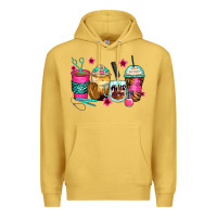 Antique Gold hairstylist coffee cups Premium Hoodie - Zillion Design Studio