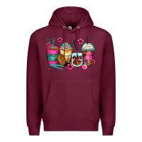 Burgundy hairstylist coffee cups Premium Hoodie - Zillion Design Studio
