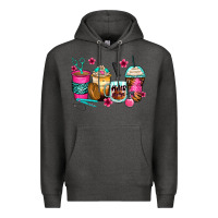 Charcoal Heather hairstylist coffee cups Premium Hoodie - Zillion Design Studio