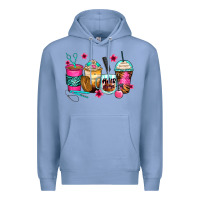 Colony Blue hairstylist coffee cups Premium Hoodie - Zillion Design Studio