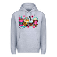 Heather Grey hairstylist coffee cups Premium Hoodie - Zillion Design Studio