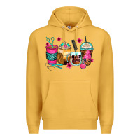 Mustard hairstylist coffee cups Premium Hoodie - Zillion Design Studio