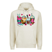 Oatmeal Heather hairstylist coffee cups Premium Hoodie - Zillion Design Studio