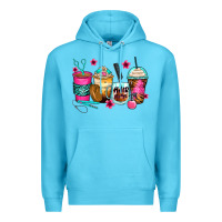 Ocean Blue hairstylist coffee cups Premium Hoodie - Zillion Design Studio
