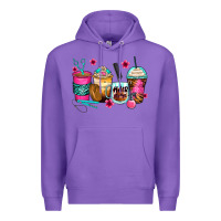 Purple hairstylist coffee cups Premium Hoodie - Zillion Design Studio