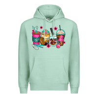 Seafoam hairstylist coffee cups Premium Hoodie - Zillion Design Studio