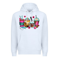 White hairstylist coffee cups Premium Hoodie - Zillion Design Studio