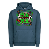 Pigment Midnight Navy soccer mama with leopard Urban Hoodie - Zillion Design Studio