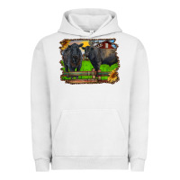 Pigment Lunar Rock black angus cattle and bull in barnyard Urban Hoodie - RanaPortraitStore