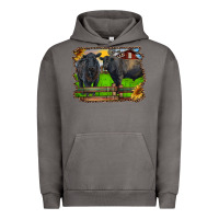 Pigment Tornado black angus cattle and bull in barnyard Urban Hoodie - RanaPortraitStore