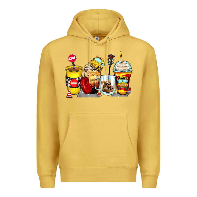 Bus Driver Coffee Cups Premium Hoodie by Zillion Design Studio | Teevron
