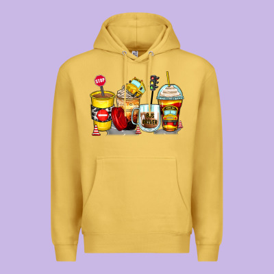 Bus Driver Coffee Cups Premium Hoodie Designed By Zillion Design Studio