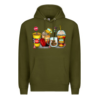 Army Green bus driver coffee cups Premium Hoodie - Zillion Design Studio