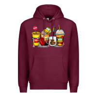 Burgundy bus driver coffee cups Premium Hoodie - Zillion Design Studio