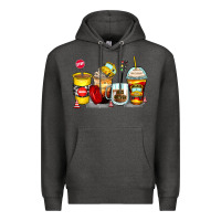 Charcoal Heather bus driver coffee cups Premium Hoodie - Zillion Design Studio