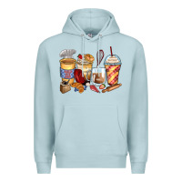 Blue Mist bakery coffee cups Premium Hoodie - Zillion Design Studio