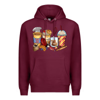 Burgundy bakery coffee cups Premium Hoodie - Zillion Design Studio