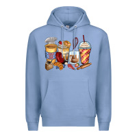 Colony Blue bakery coffee cups Premium Hoodie - Zillion Design Studio