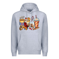 Heather Grey bakery coffee cups Premium Hoodie - Zillion Design Studio